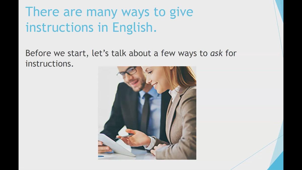 'Video thumbnail for Asking for and Giving Instructions'