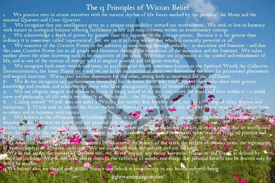 13 wiccan principles. Guide To Wiccan Origins And Beliefs