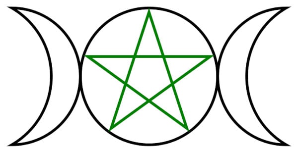Symbol of the Goddess with the Pentagram.