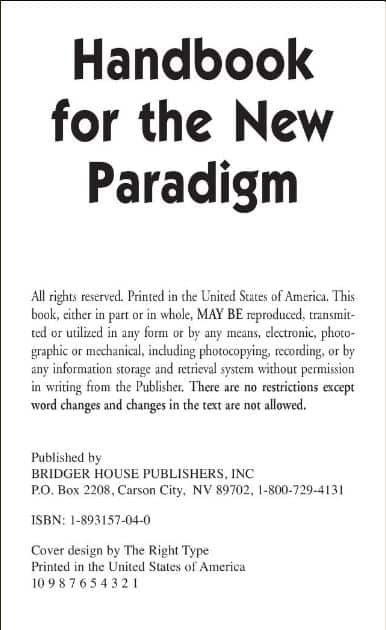 Handbook For The New Paradigm