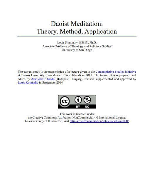 Daoist Meditation: Theory, Method, Application by Louis Komjathy