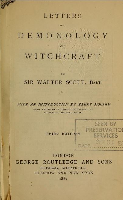 Letters on demonology and witchcraft by Walter Scott - 1887