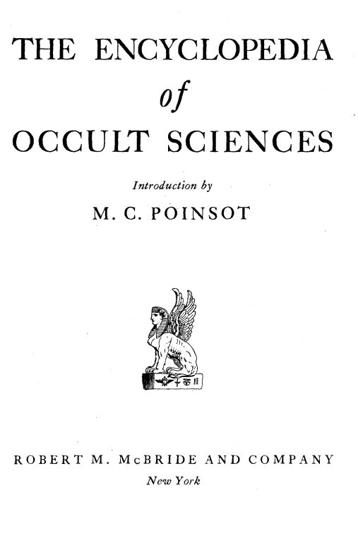 Encyclopedia Of Occult Sciences - 1939