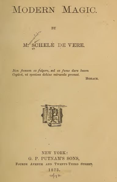 Modern magic by M. Schele de Vere - 1873