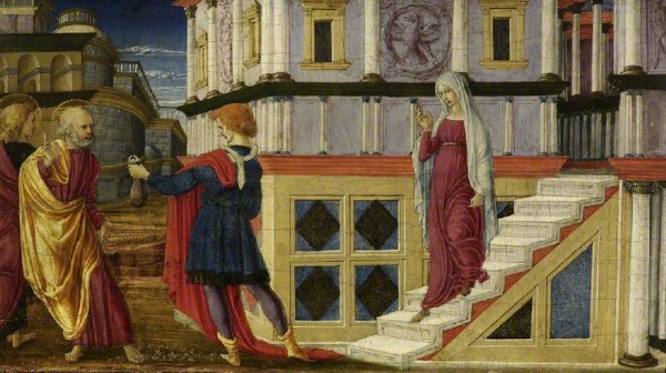 Liberale da Verona, c.1445-c.1526; Simon Magus Offering St Peter Money for the Power of Conferring the Holy Spirit