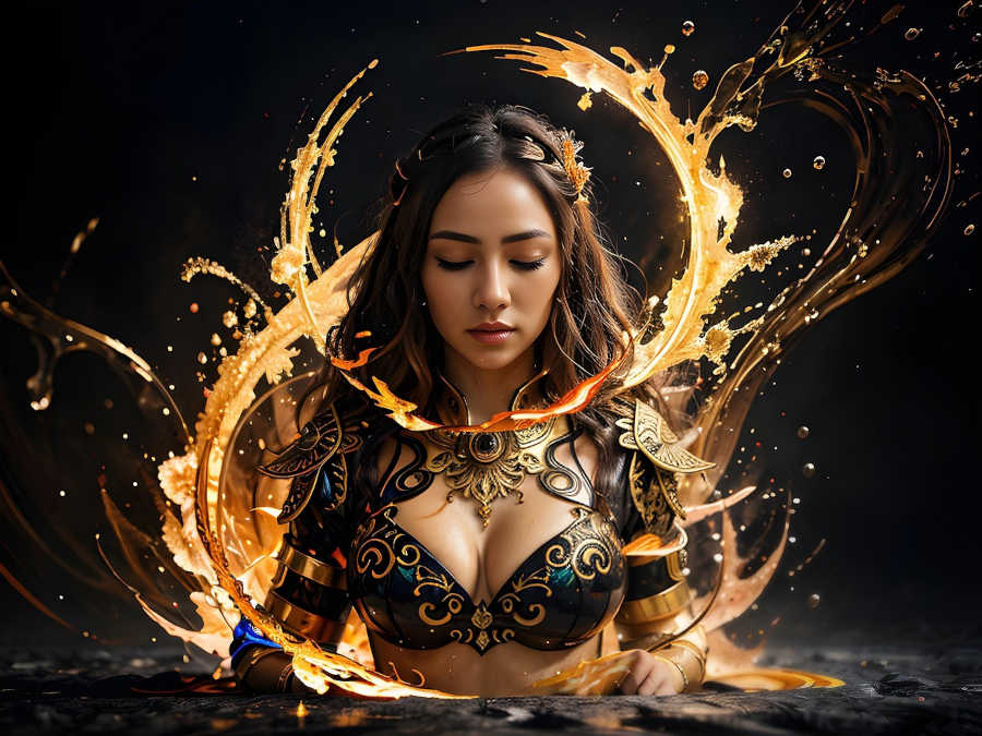 Young woman surrounded by symbolic patterns and soft glow, visually expressing themes of magic, secrecy, and spiritual exploration.